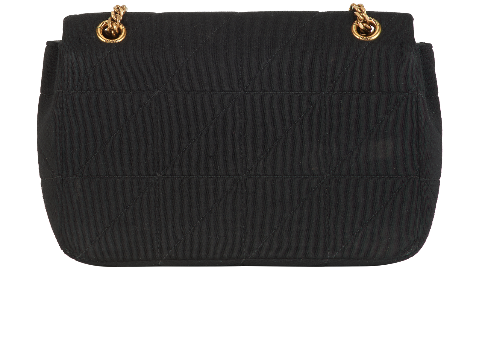 Jamie Quilted Shoulder Bag, &pound;750, Handbags, Black, Fabric, Back view